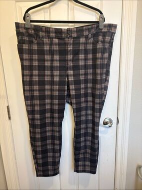 torrid Black and Brown Plaid Stretch Chinos